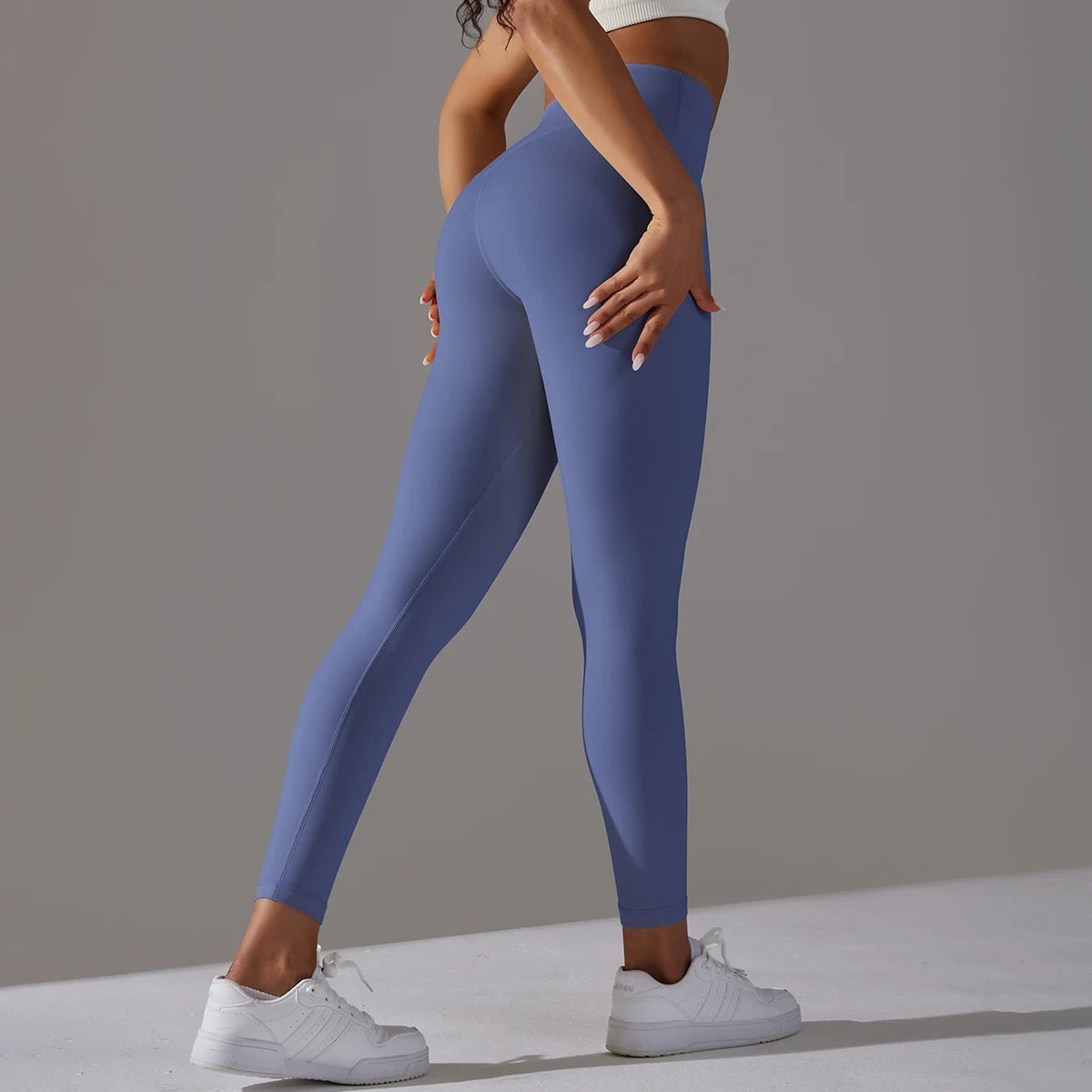 Minimalist Style High-rise Leggings - Dark Grey