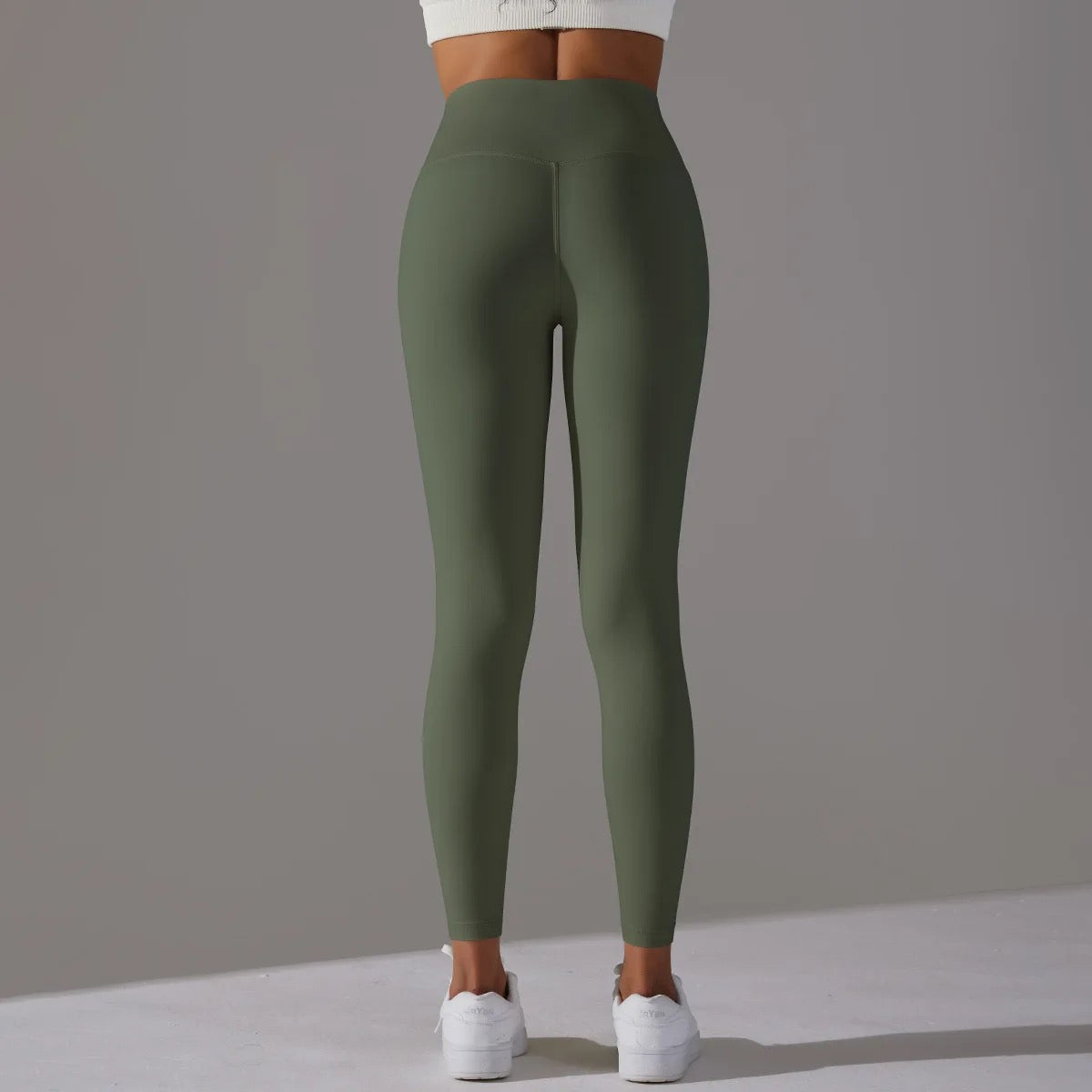 Minimalist Style High-rise Leggings - Dark Grey