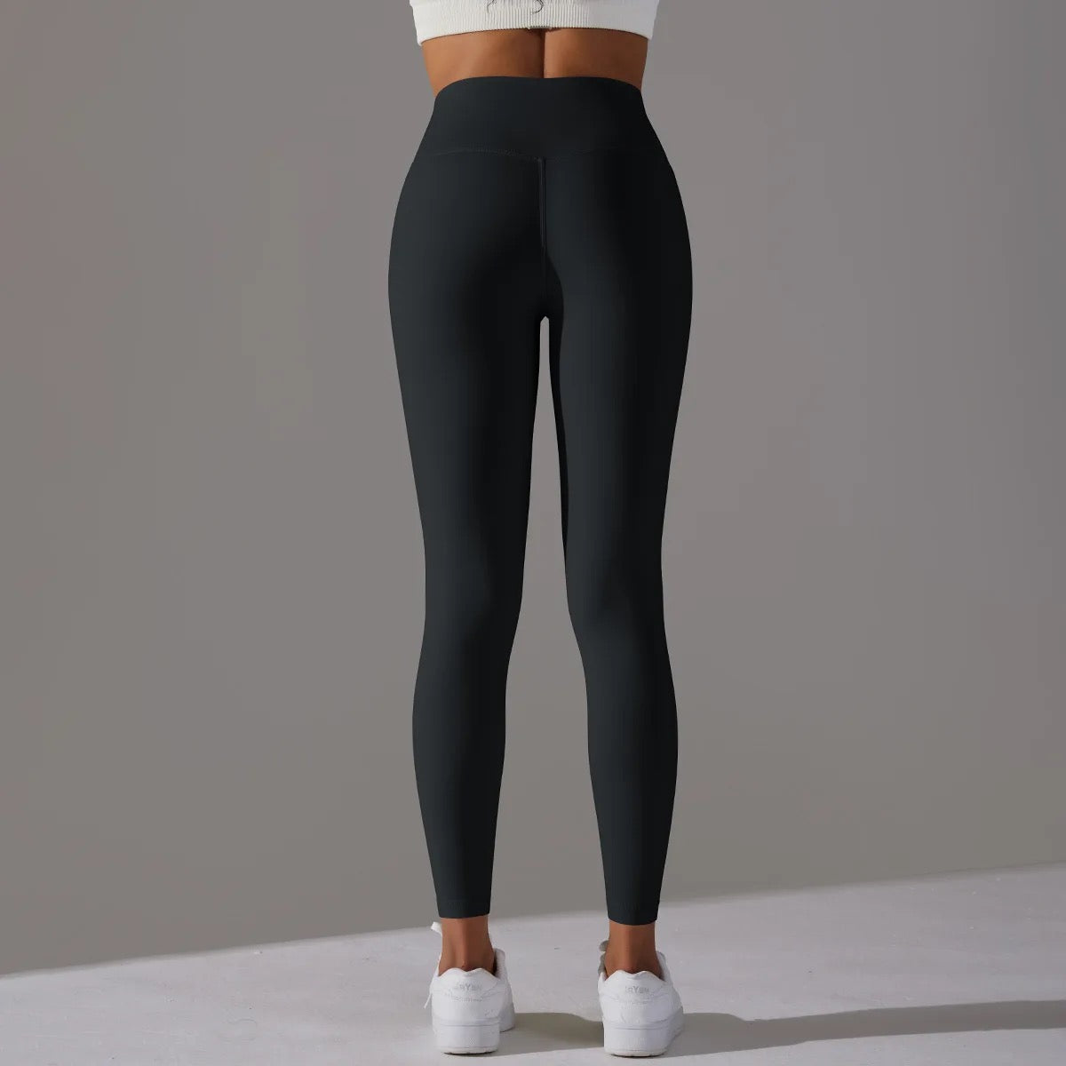 Minimalist Style High-rise Leggings - Dark Grey