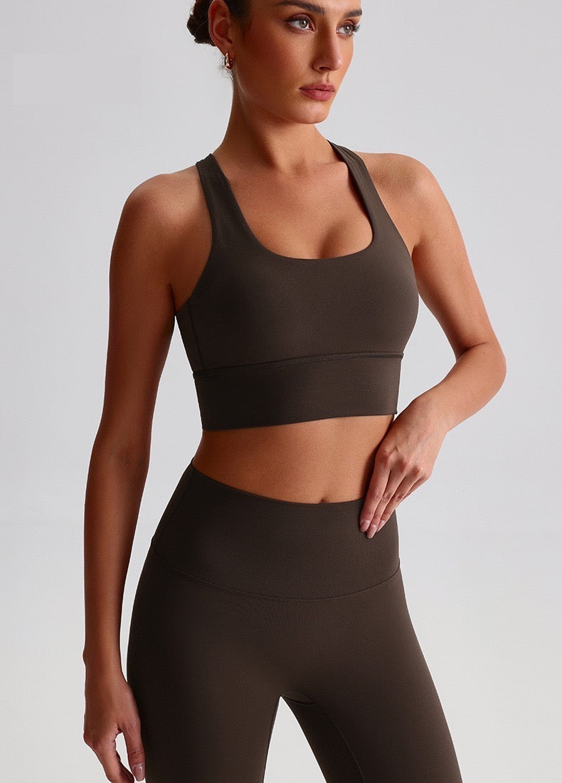 Coffee color sports bra