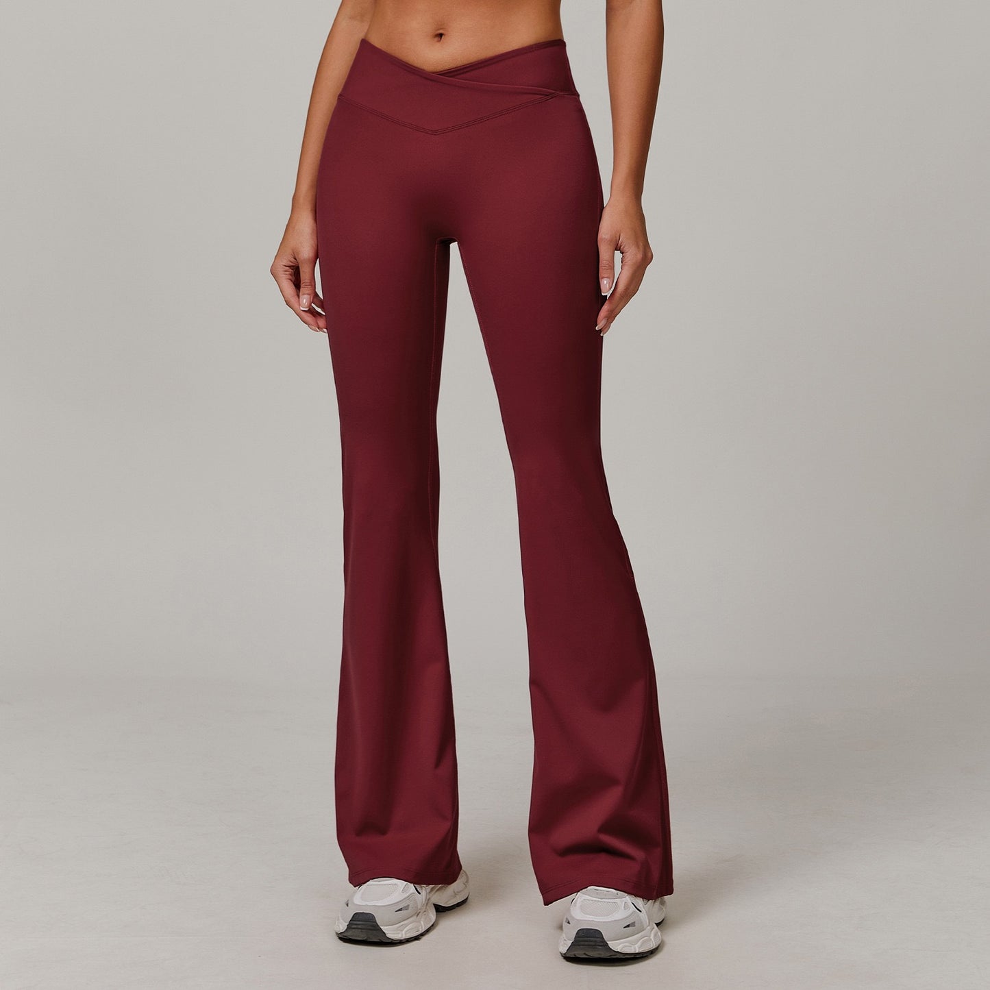 Crossover High-Waist Flare Leggings - Navy