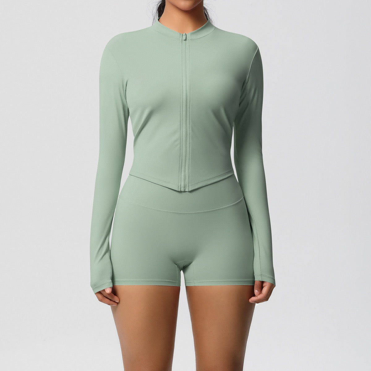 Four-way stretch long sleeve fitness top