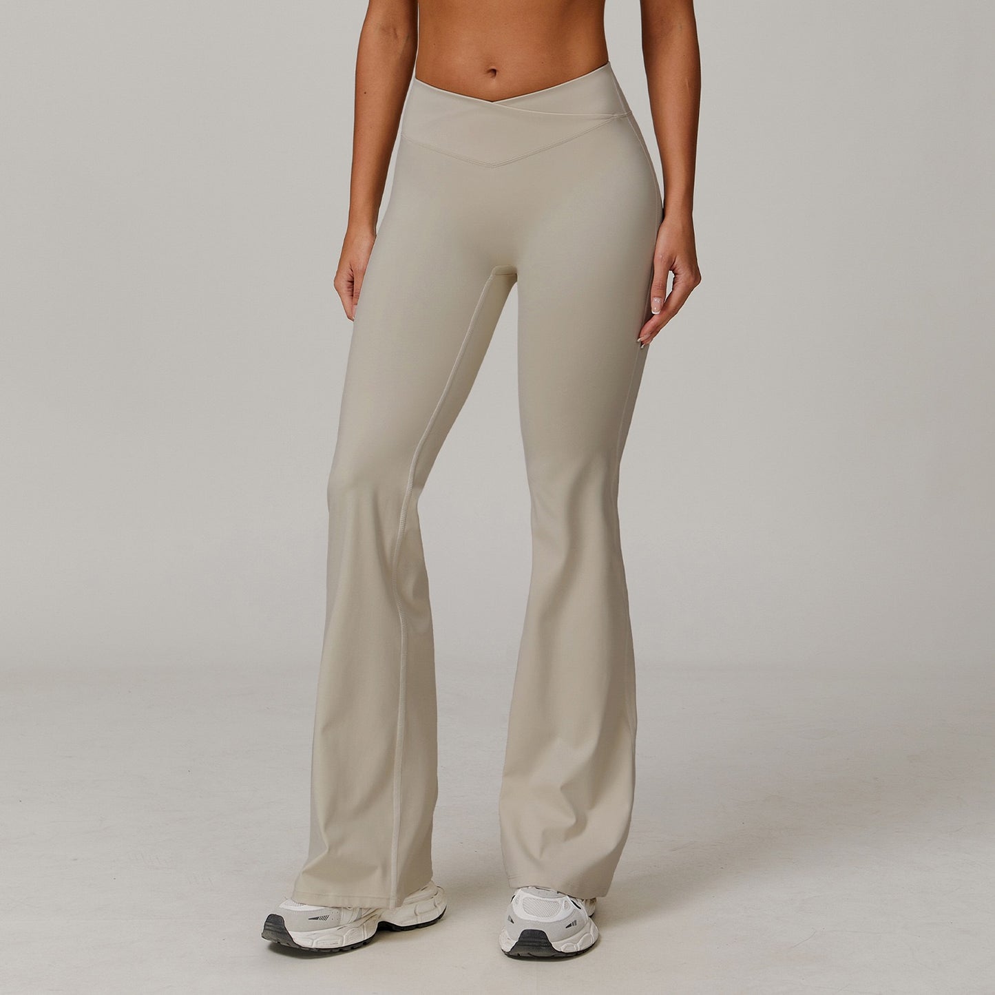 Crossover High-Waist Flare Leggings - Navy