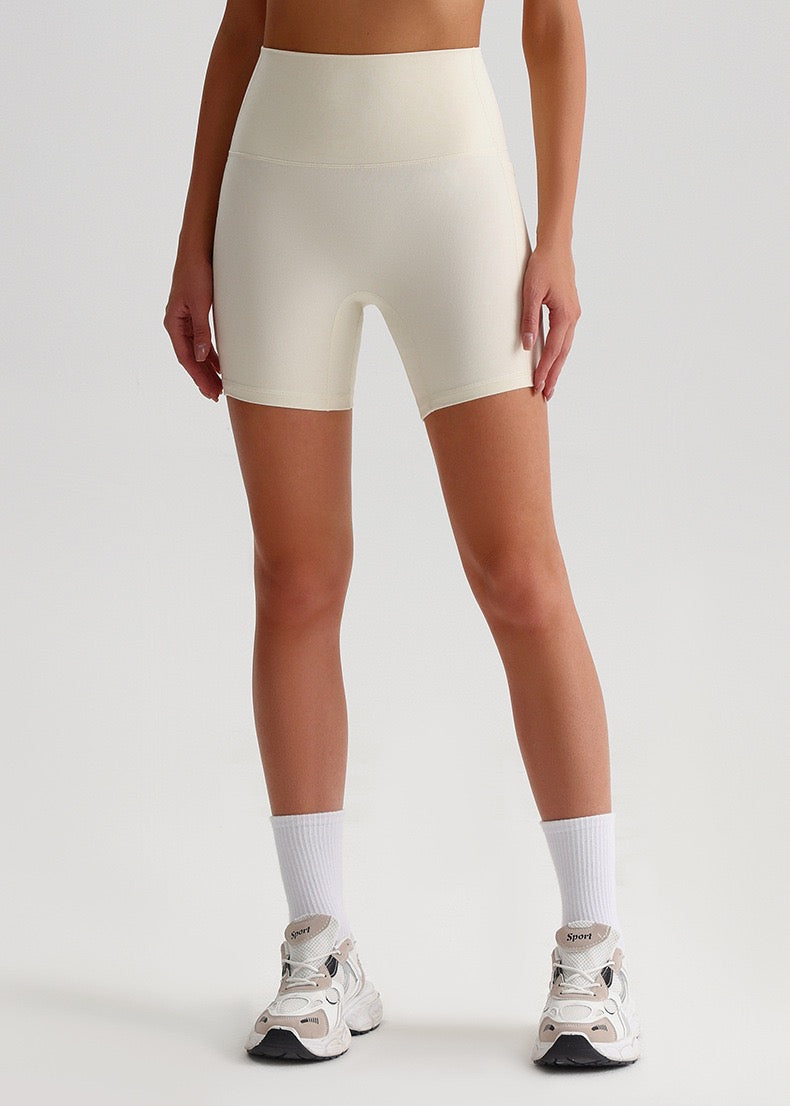 High waisted yoga shorts white colour