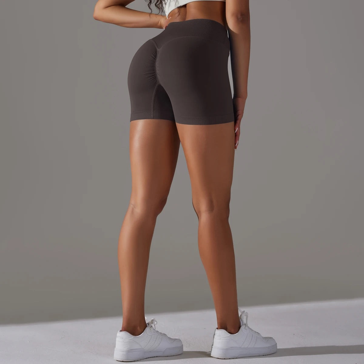 Crossover Waist Scrunch Shorts