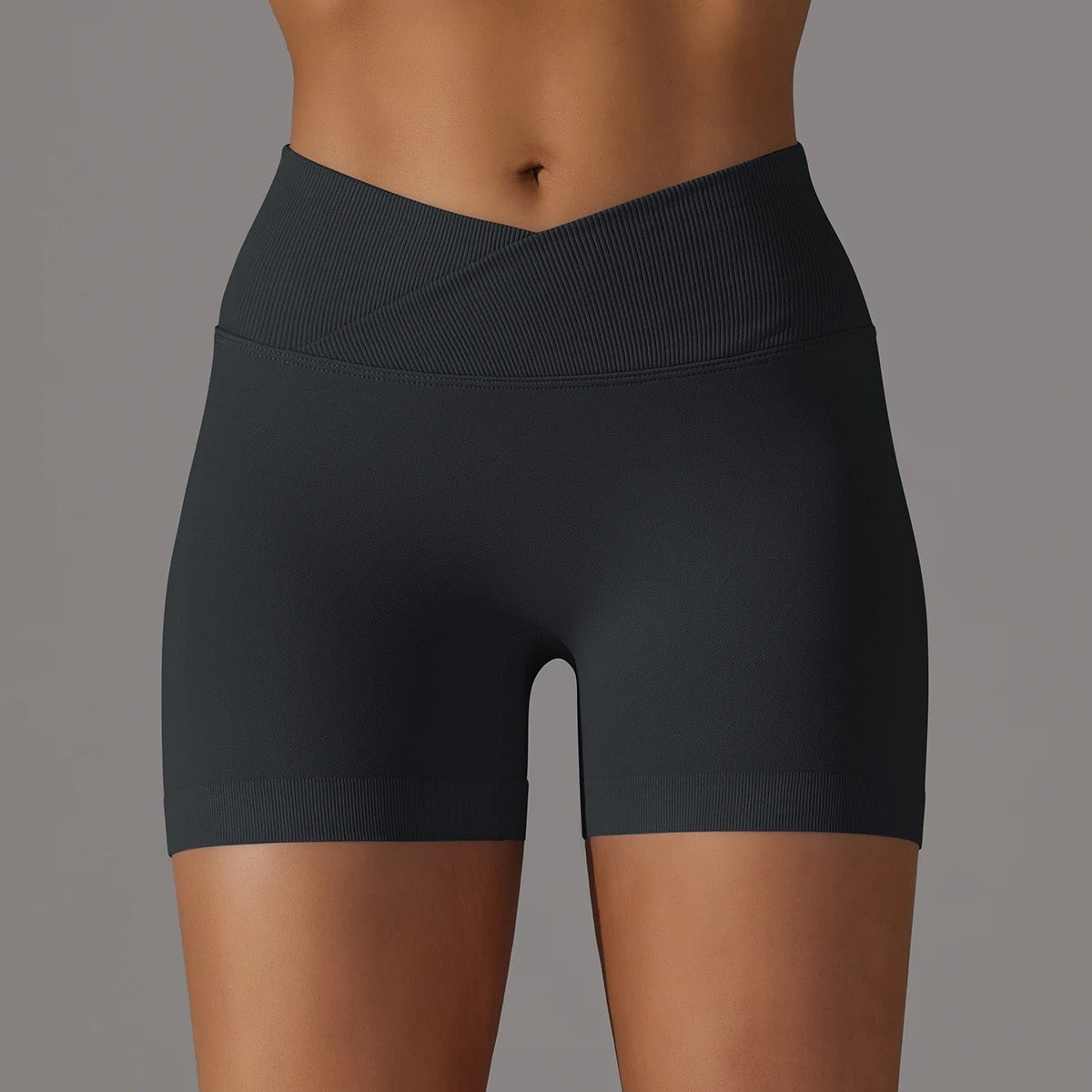 Crossover Waist Scrunch Shorts