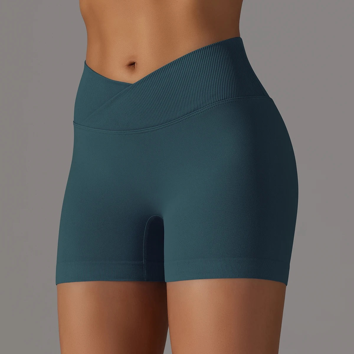 Crossover Waist Scrunch Shorts