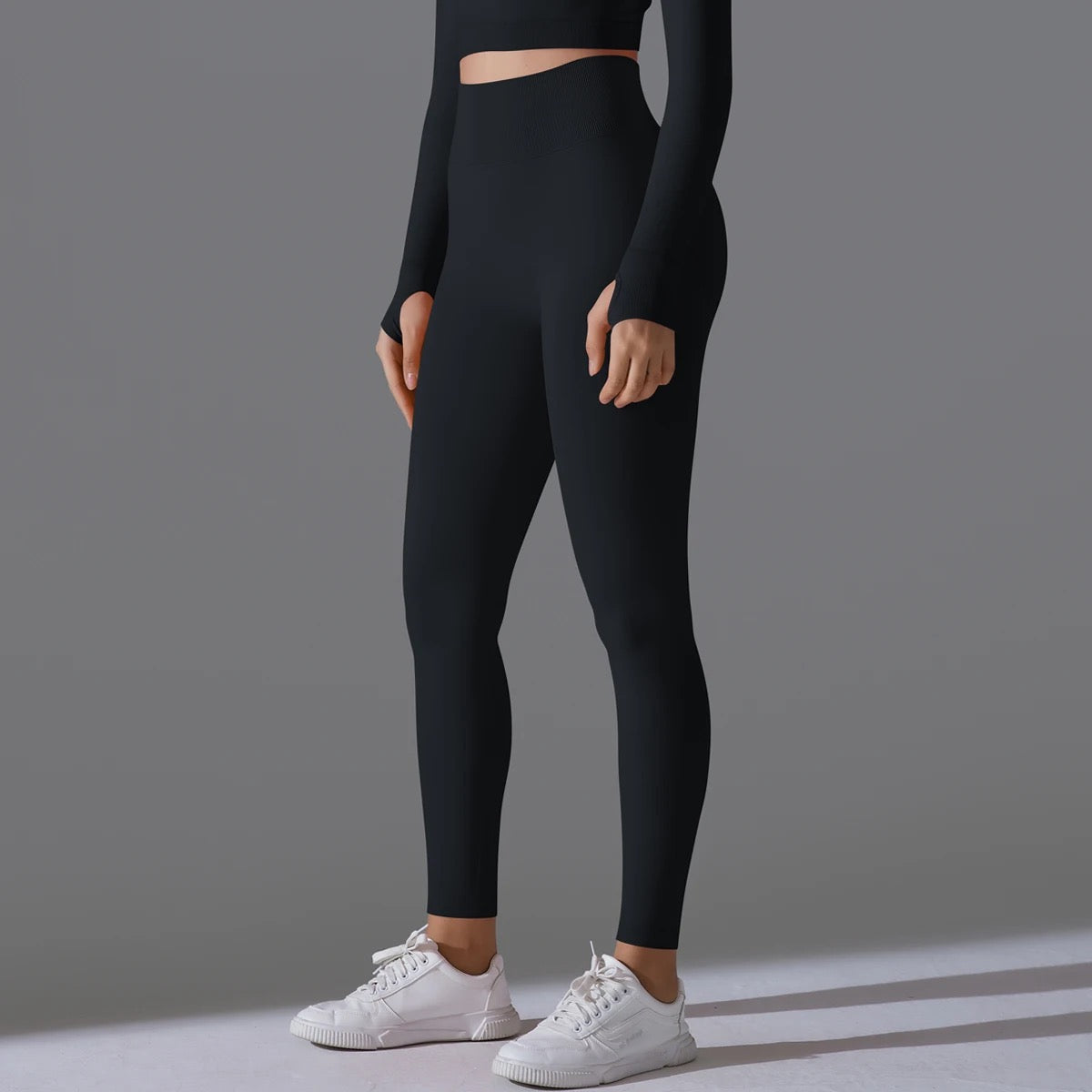 Ribbed High Waist Scrunch Leggings - Olive Color