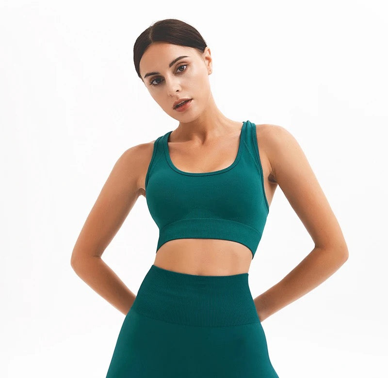 Seamless Racerback Sports Bra – Green Color