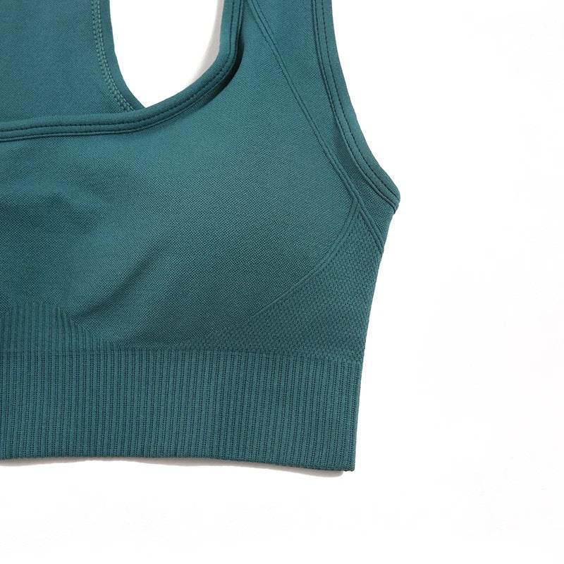 Seamless Racerback Sports Bra – Green Color