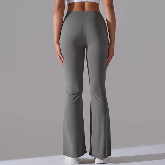 Women's High Waist Flare Leggings - Grey