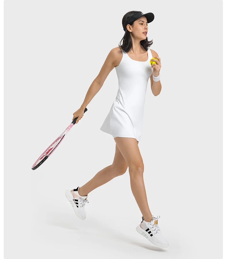 tennis dress with shorts Women's 2-in-1 Tennis Dress with Built-In Shorts – H&H Activewear