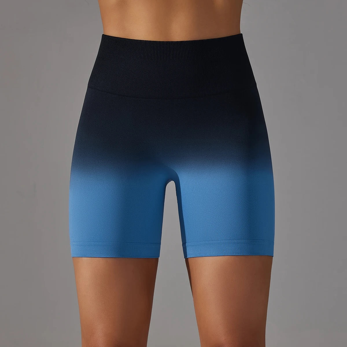 Women's Ombre Workout Shorts - Green Yellow Color