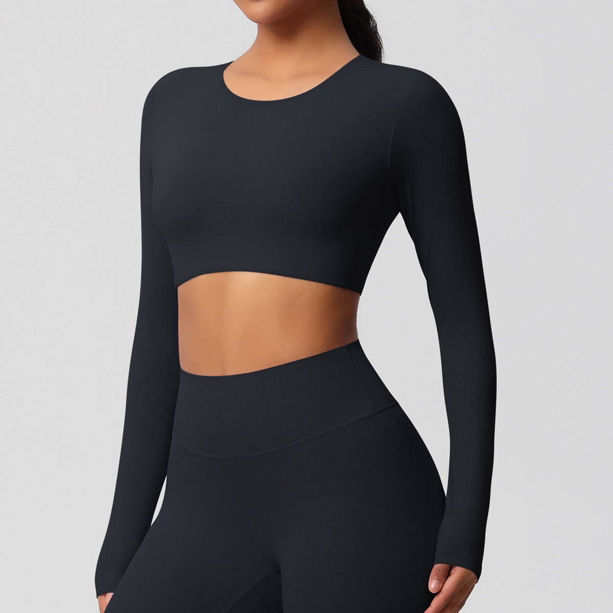 Lightweight compression long sleeve workout top