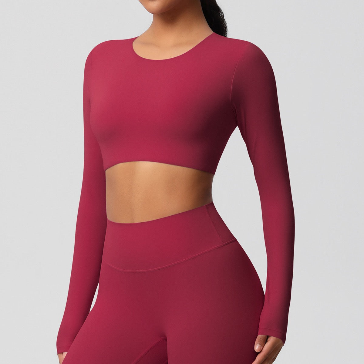 Long sleeve crop top for women