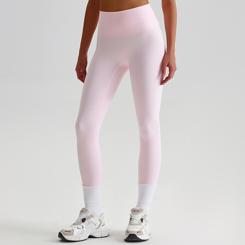 No front seam leggings pink