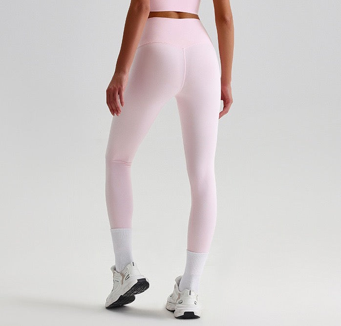 Pink high rise leggings