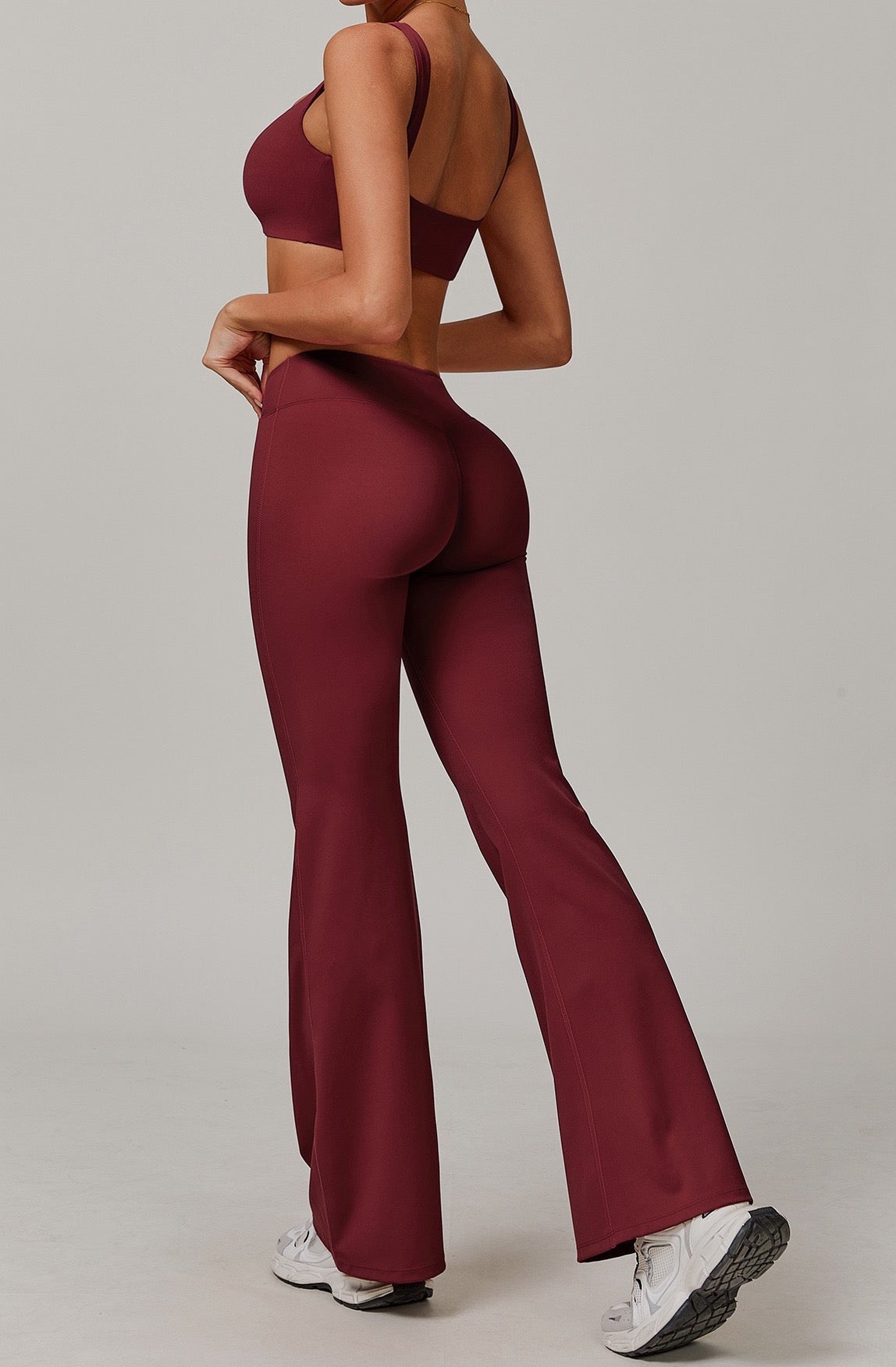 Crossover High-Waist Flare Leggings - Navy