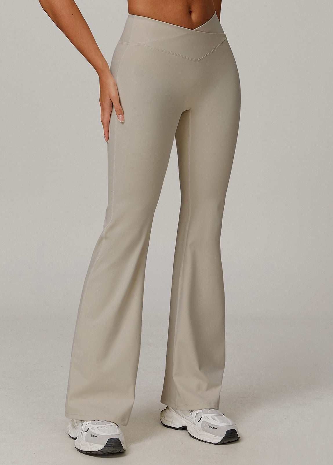 Crossover High-Waist Flare Leggings - Navy