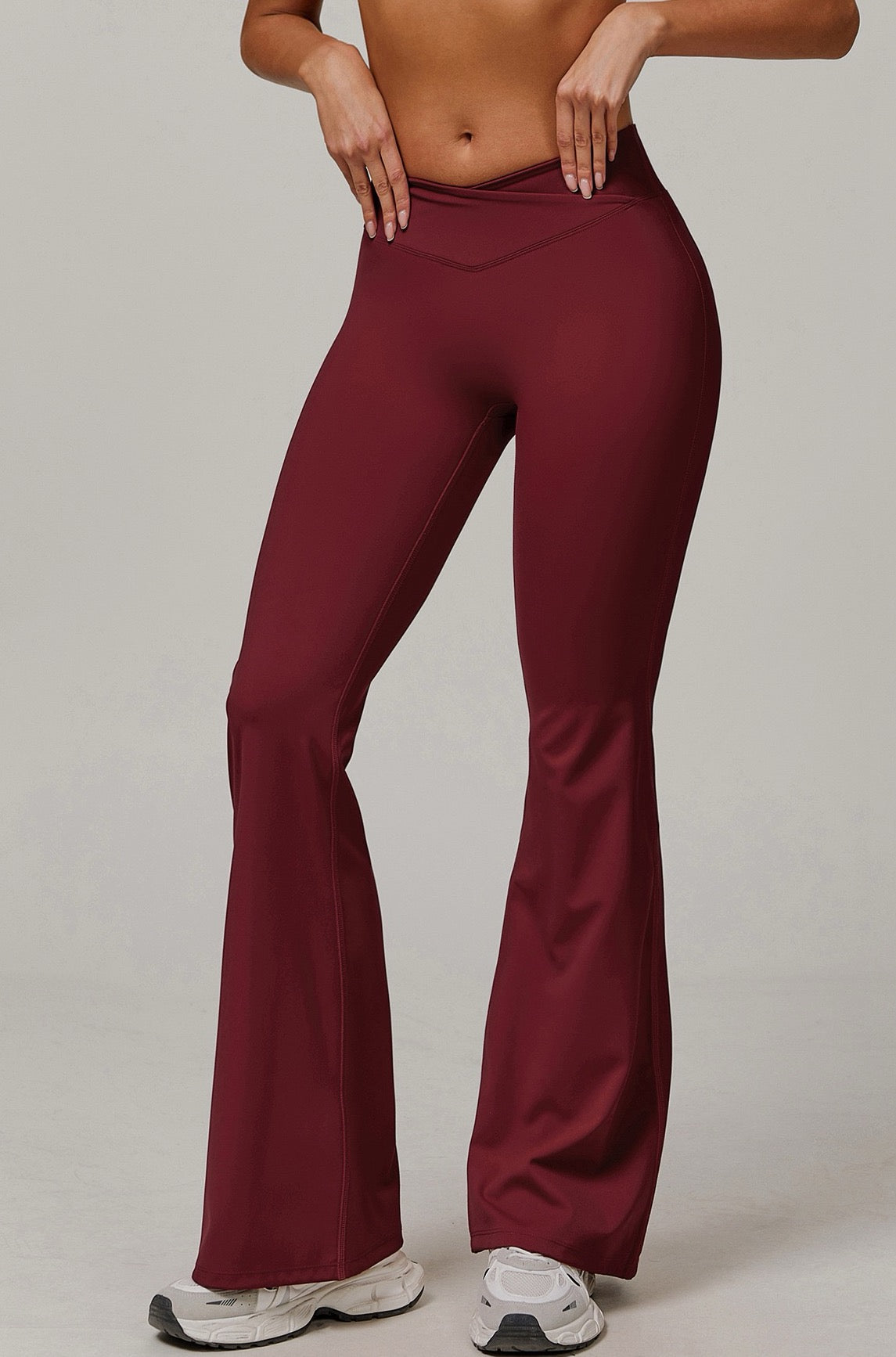 Crossover High-Waist Flare Leggings - Navy