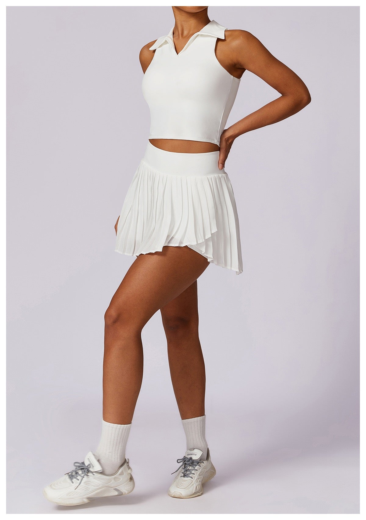 White athletic crop top