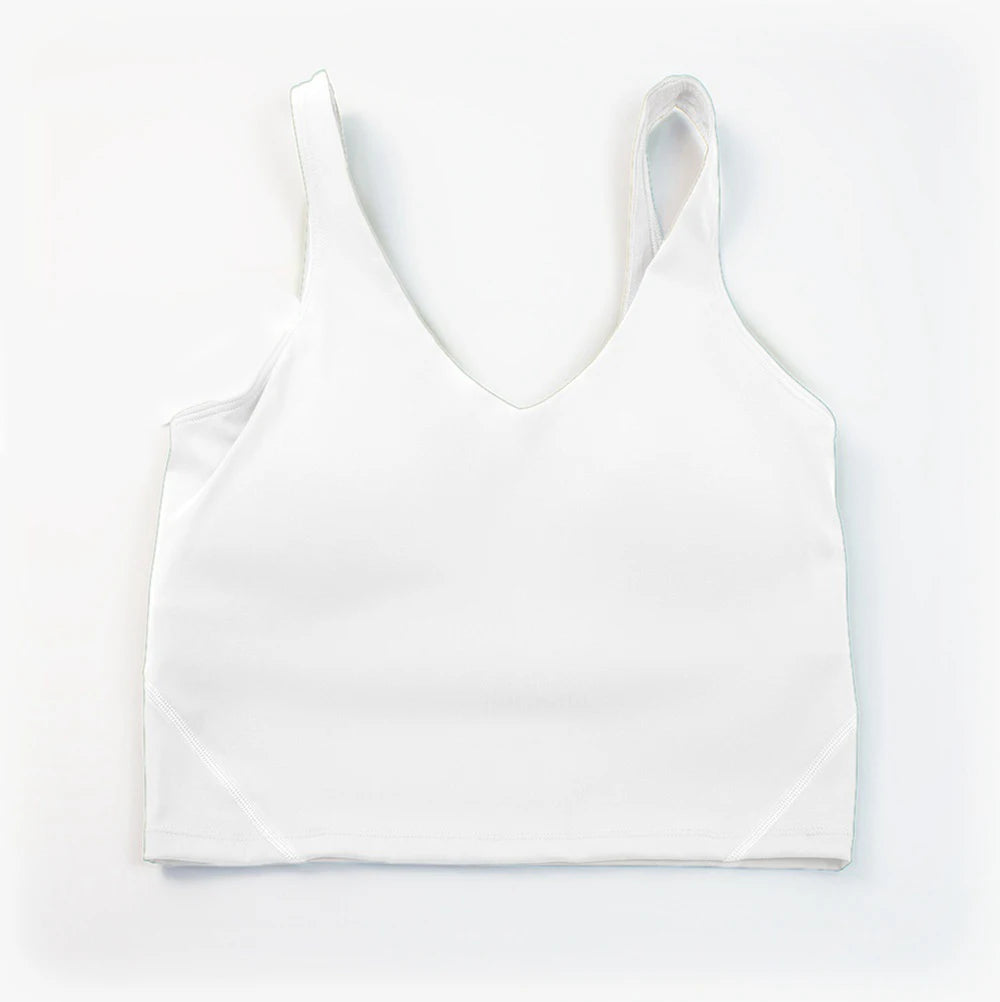 Women's Seamless V-Neck Sports Bra white