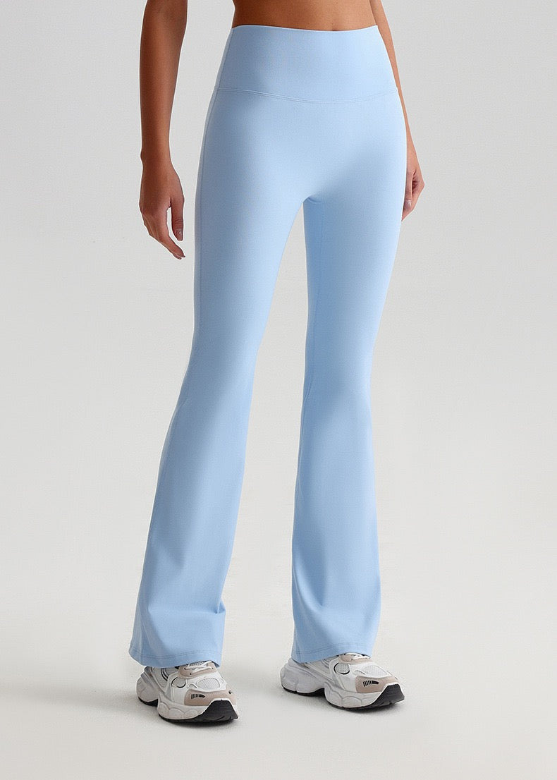 Womens flared yoga pants in light blue