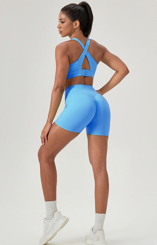 adjustable buckle sports bra gym