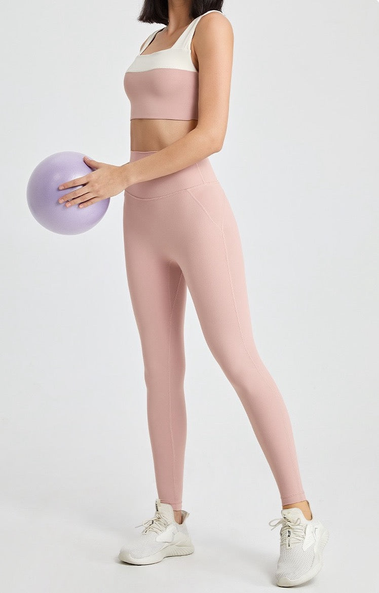antibacterial workout leggings pink