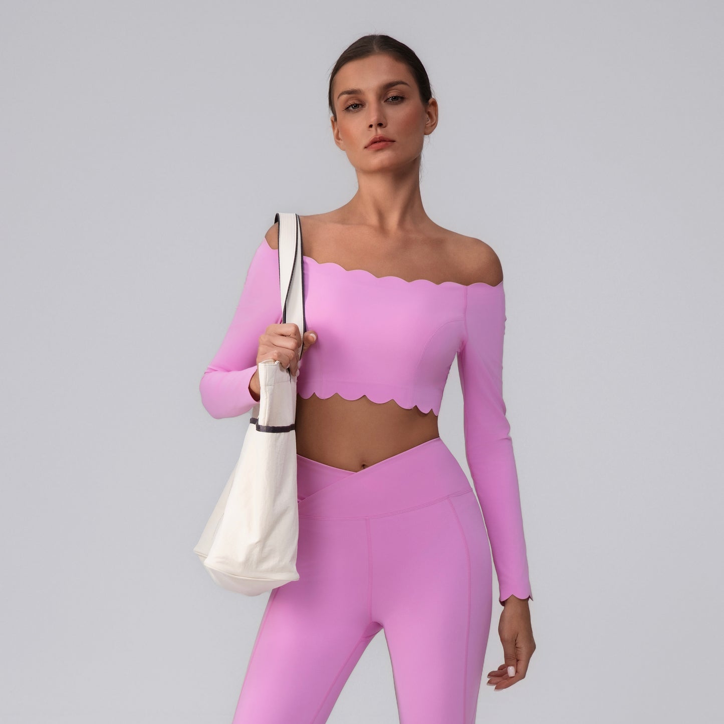 athleisure crop top in pink