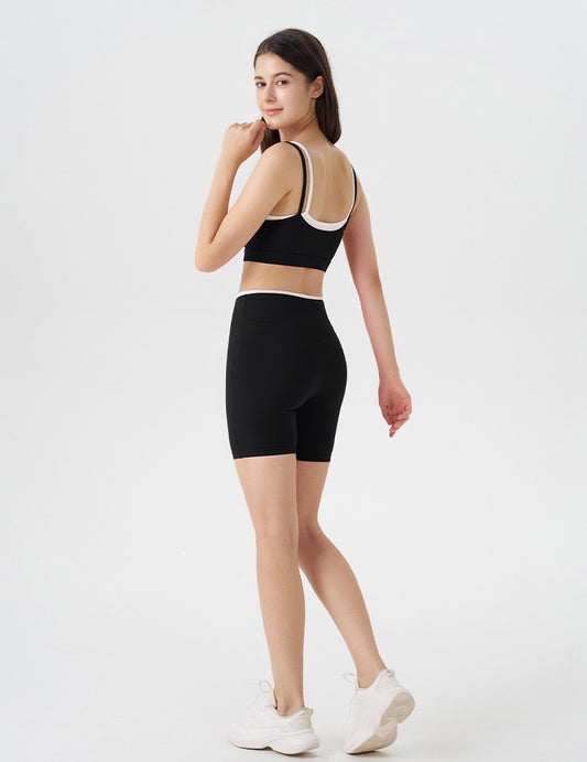 black matching workout set women