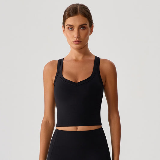 black racerback sports bra