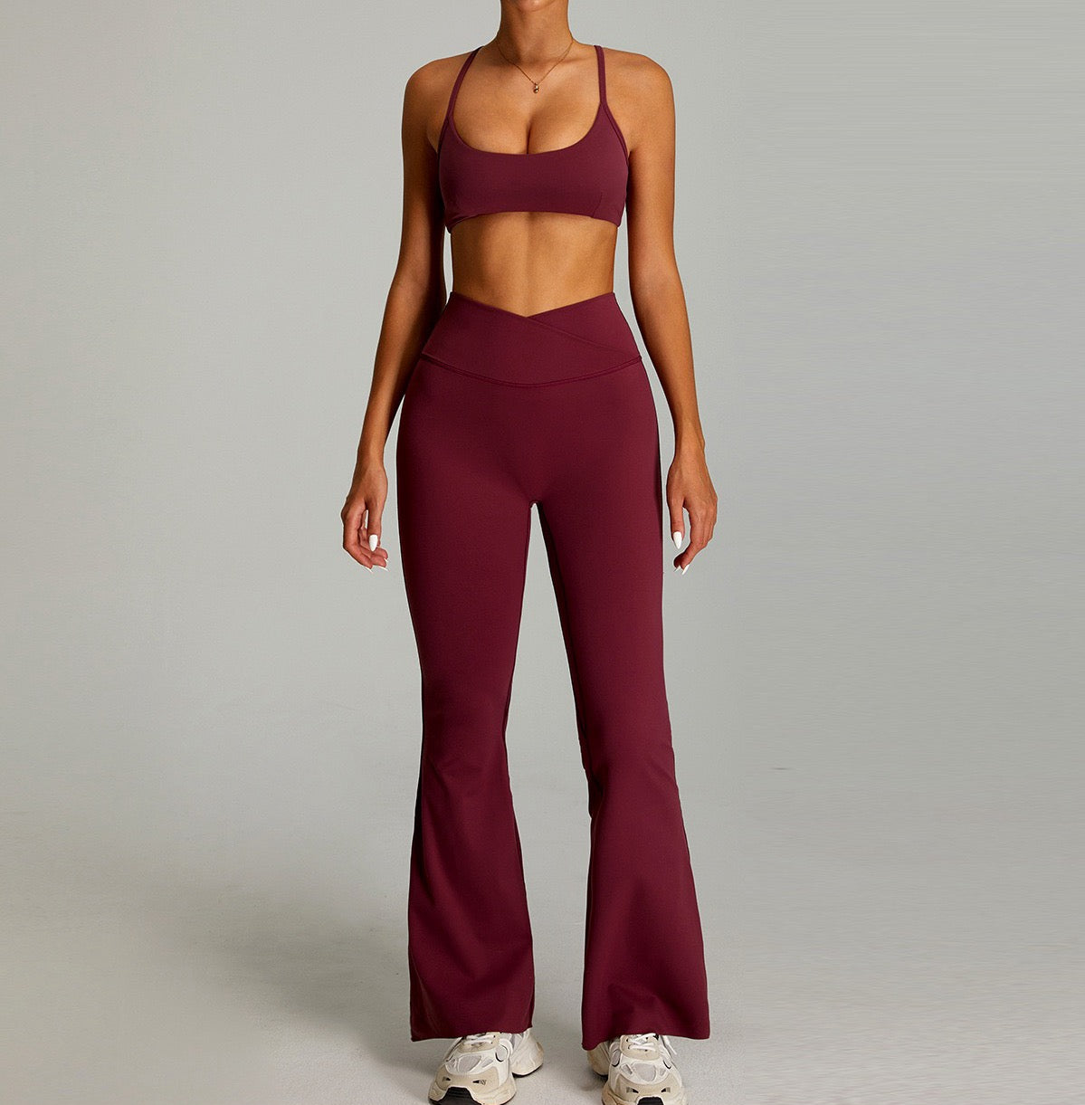 breathable yoga leggings with crossover waist