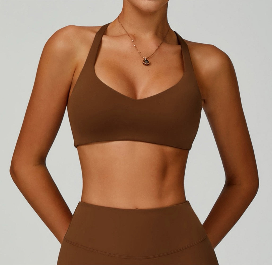 brown activewear top