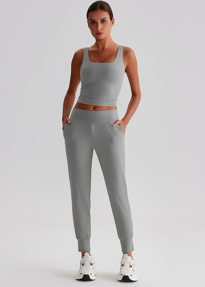 casual joggers and tank top set