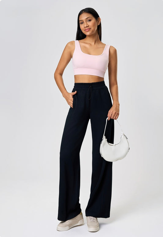 casual wide-leg pants with pockets