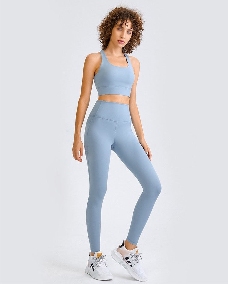 chafe-free workout bra with racerback straps