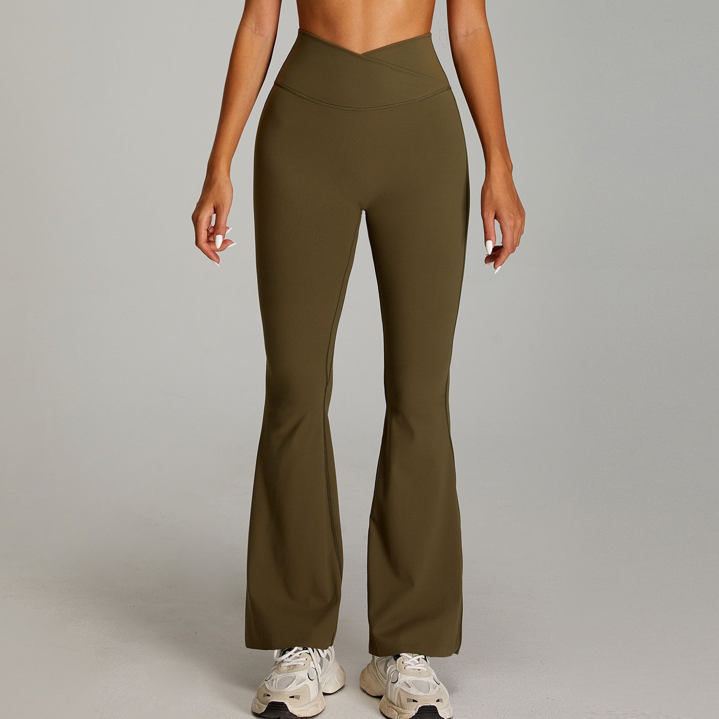 crossover V waist leggings for flattering fit