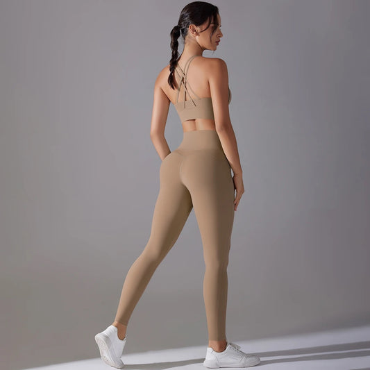 Women's Seamless 2-Piece Workout Set - Cocoa