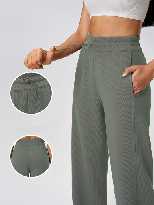 drawstring waist relaxed fit pants