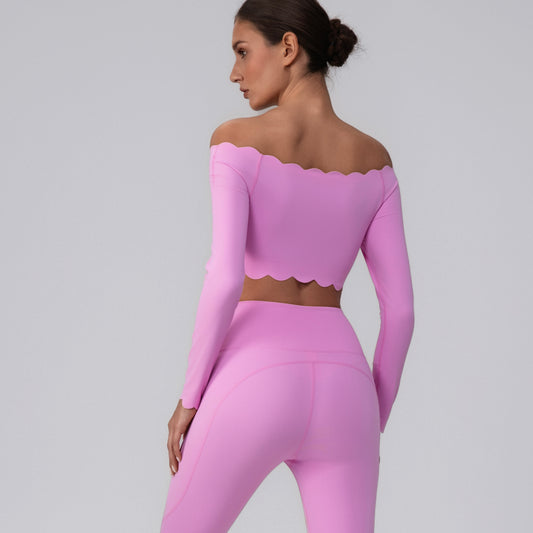 feminine gym tops with long sleeves