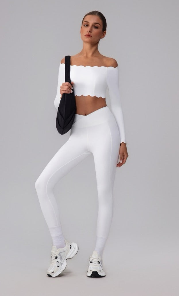feminine gym wear set in white