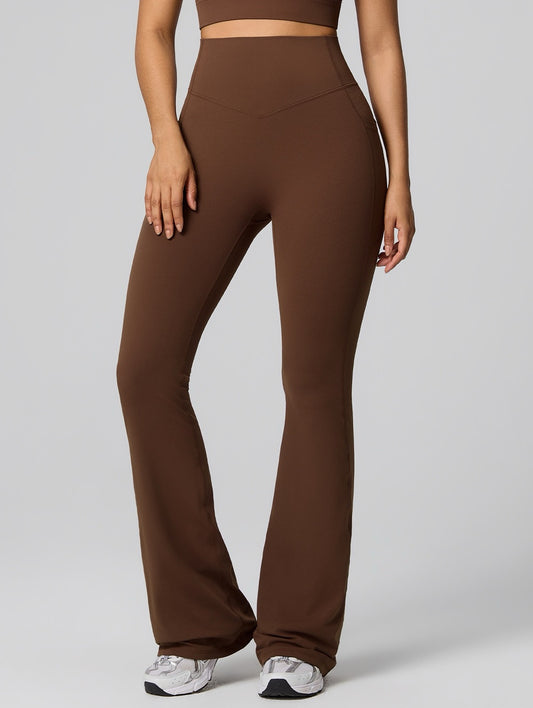 brown flare leggings women