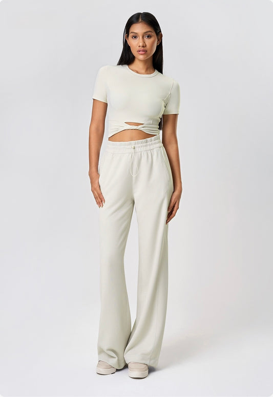 flattering high-waist wide-leg trousers