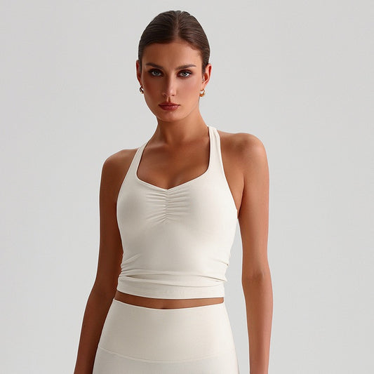 gym crop top white