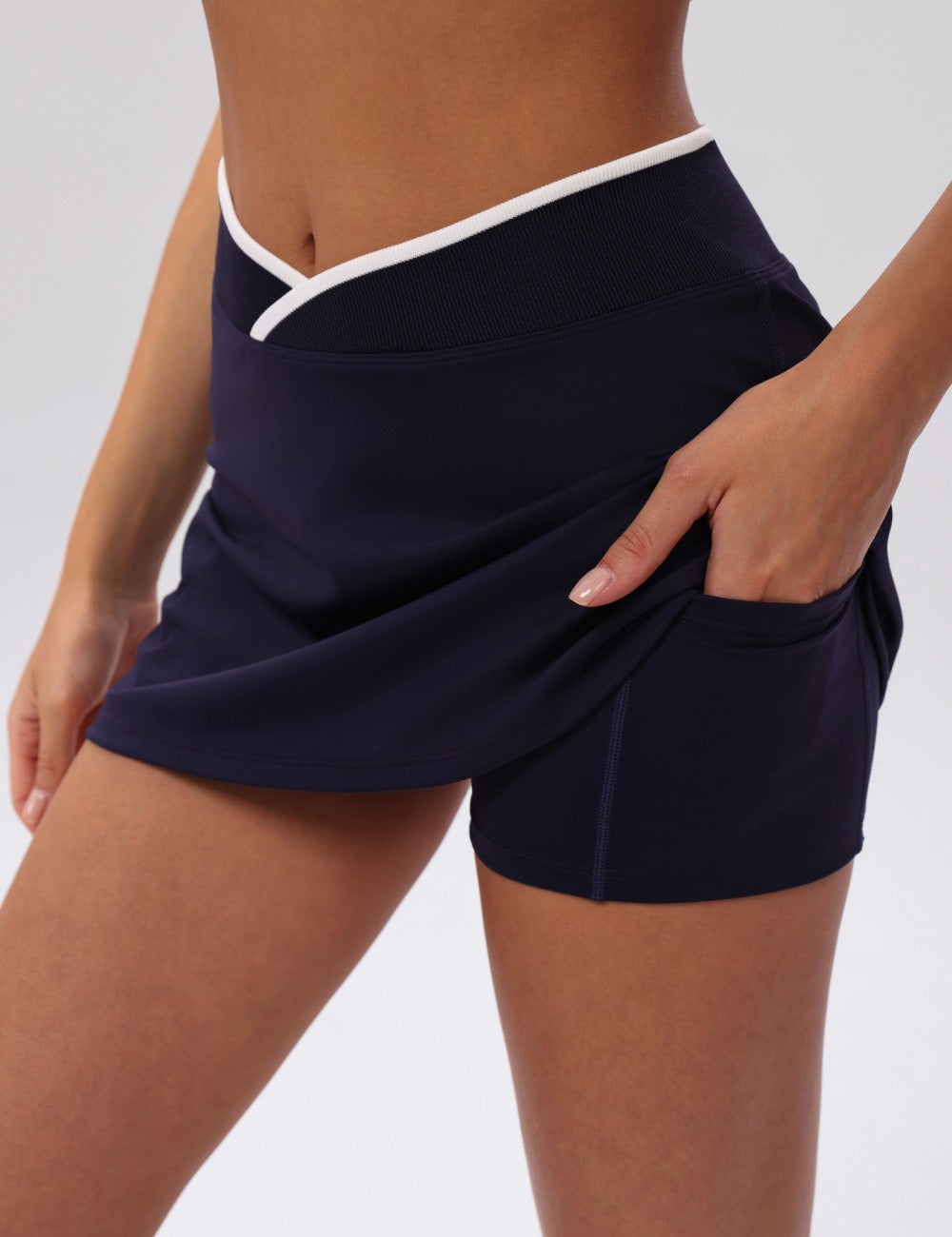 navy blue gym skirt with pocket women