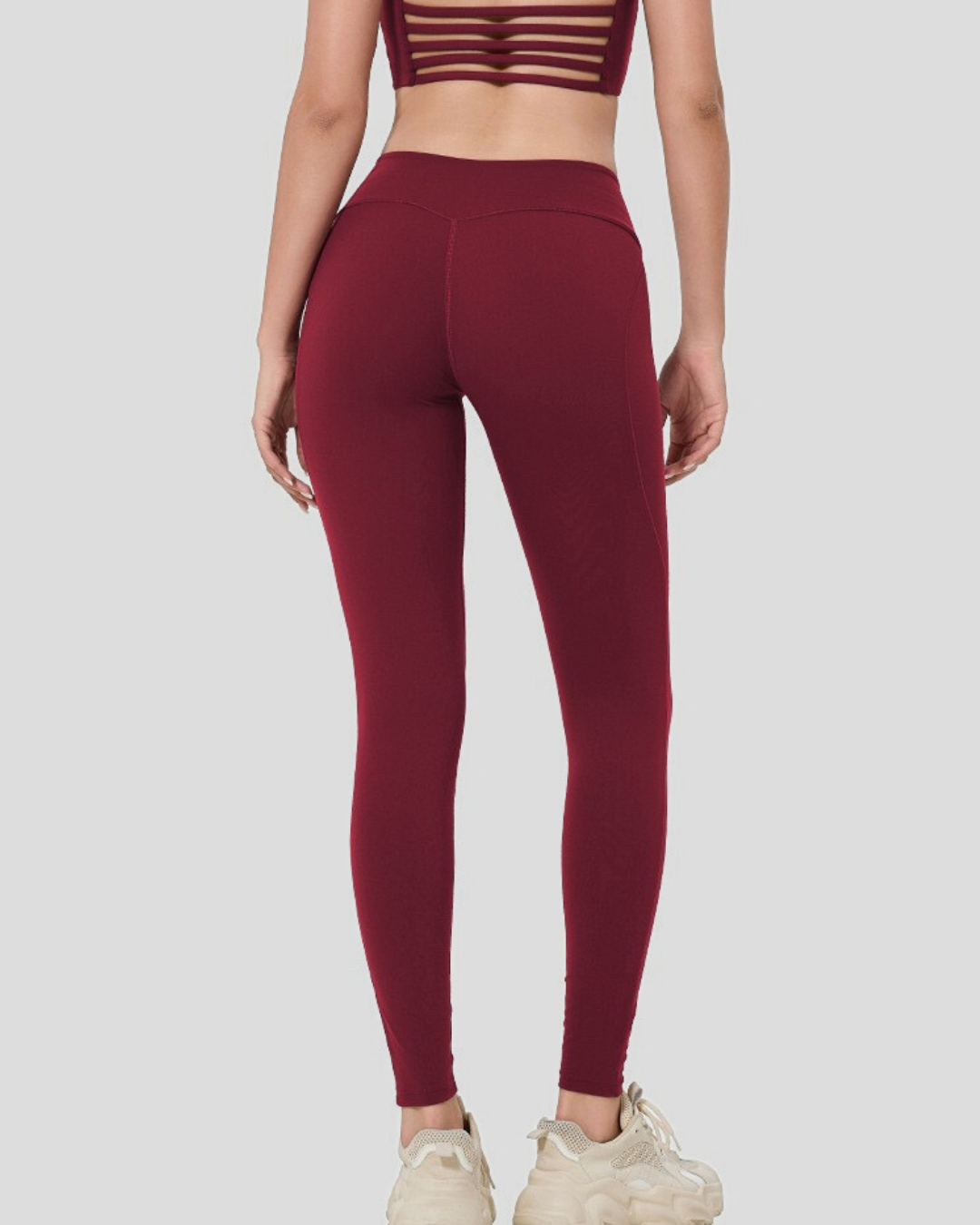 high waist seamless leggings red