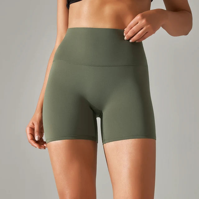 high waist workout shorts green