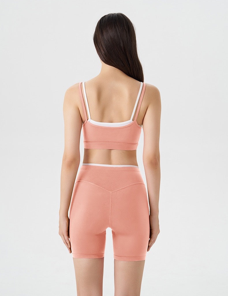 ladies gym wear set pink