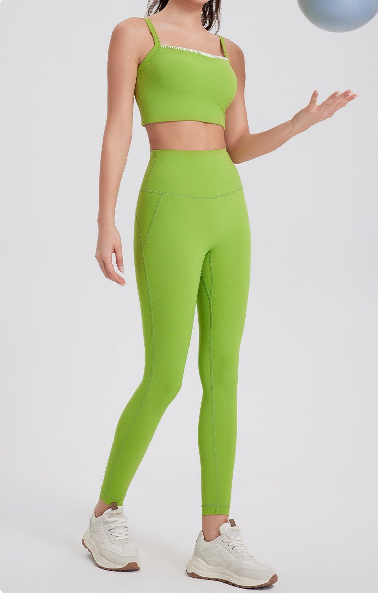 lemon green yoga leggings